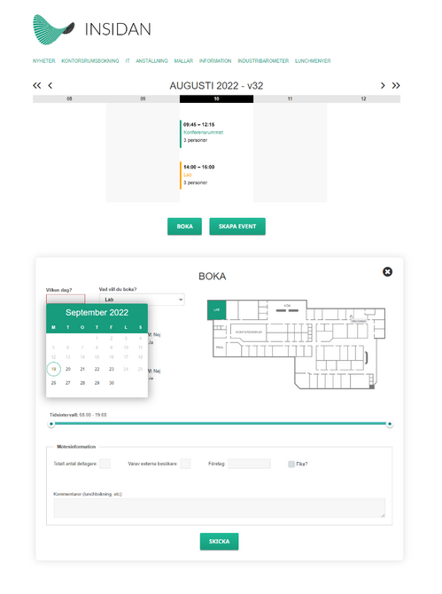 Insidan - Conference room booking system